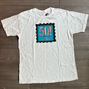 Vintage Unisex White 50th Birthday Funny Graphic T-Shirt Size XL